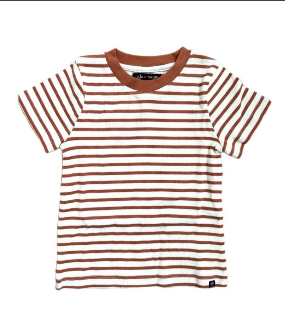 Unisex Baby T-shirt 
Terracotta Stripe
