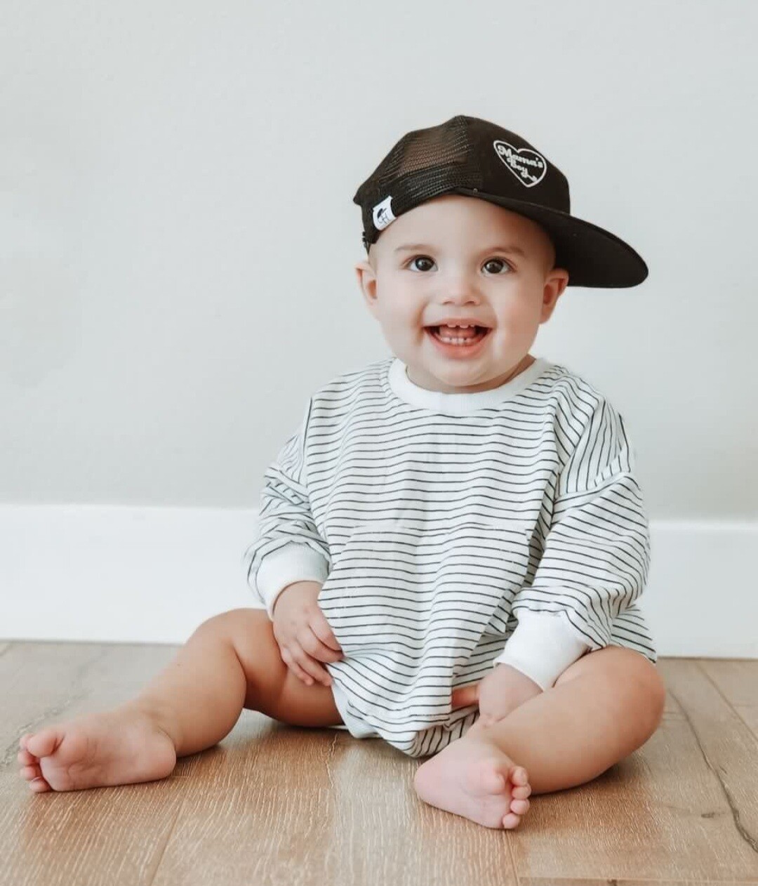 Striped Oversized Sweatshirt Romper