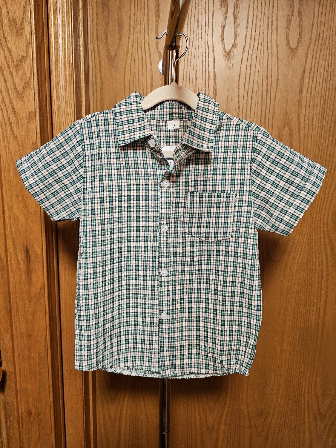Green Plaid Button Up Shirt