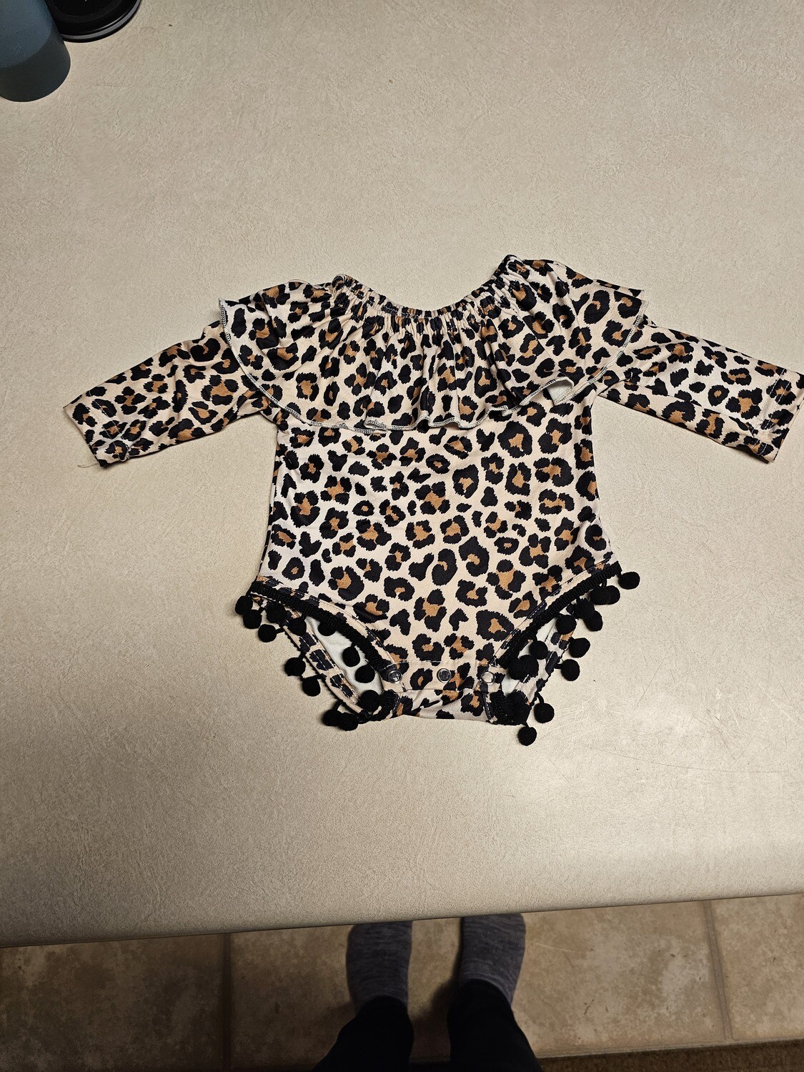 Leopard Ruffle Bubble Romper