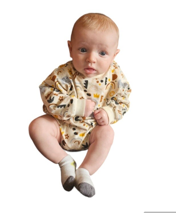 Gender Neutral Animal &amp; Rainbows 
Romper