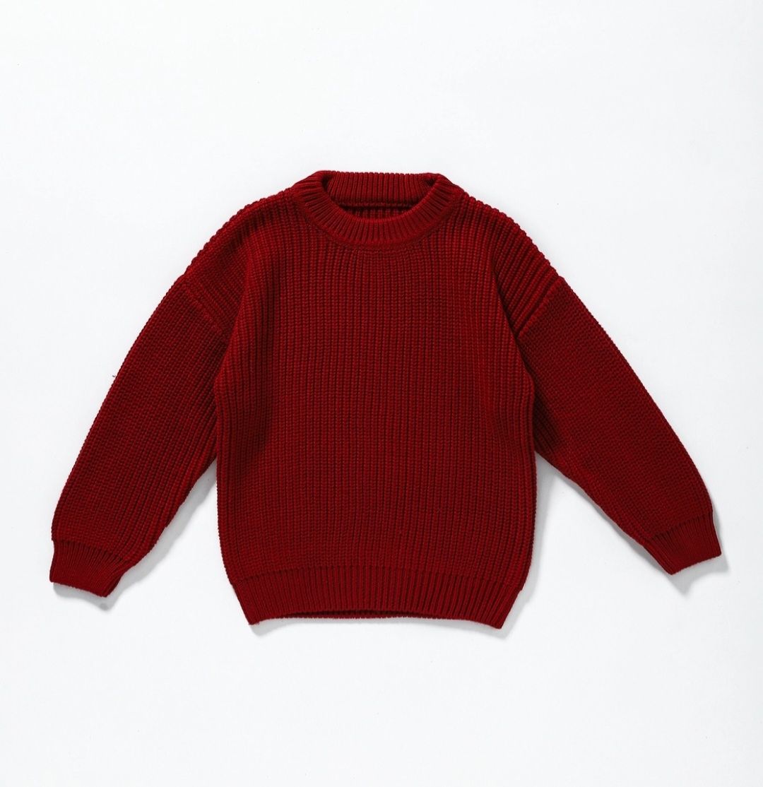 Chunky Knit Sweater /
Wine