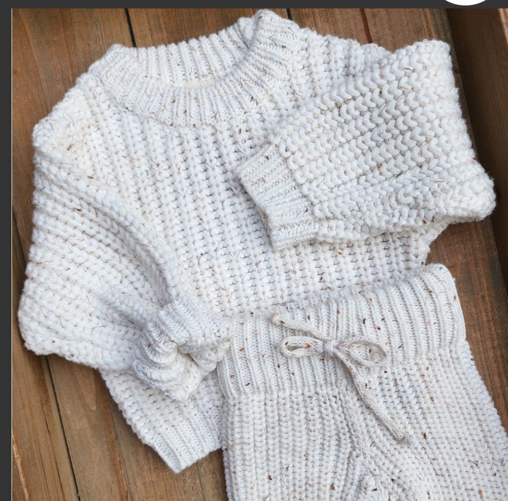 Chunky Oversized Speckled Oat  Knit Sweater