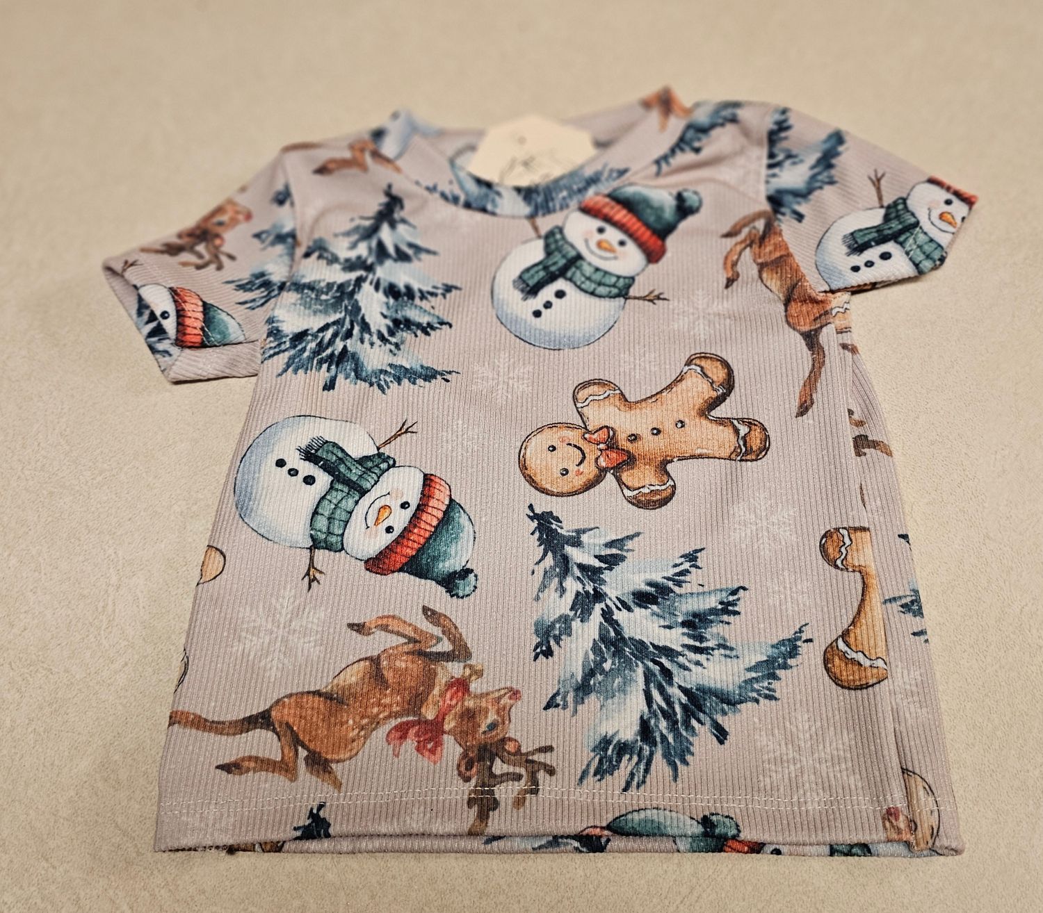 Christmas Pajamas Set/  Reindeer,  Snowman and Gingerbread