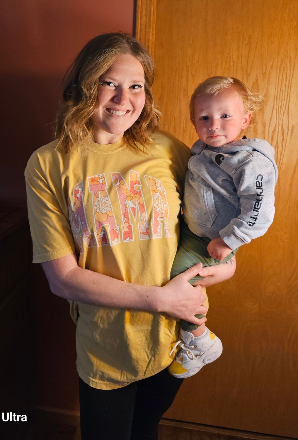 MAMA Spring Floral Tshirt  Mustard