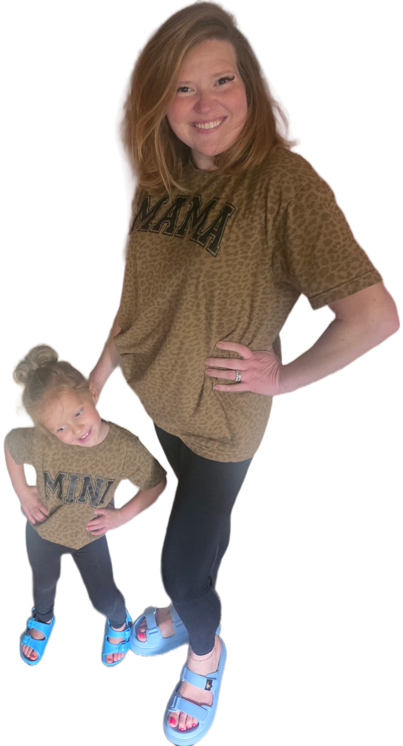 MAMA and MINI T Shirts Leopard Print T