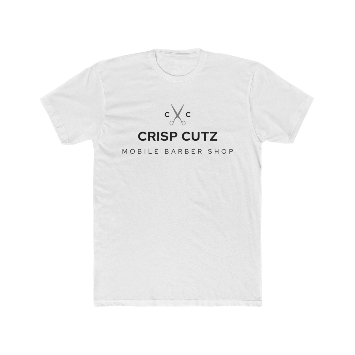 Crisp Cutz Mobile Barbershop Logo Men&#39;s Cotton Crew Tee
