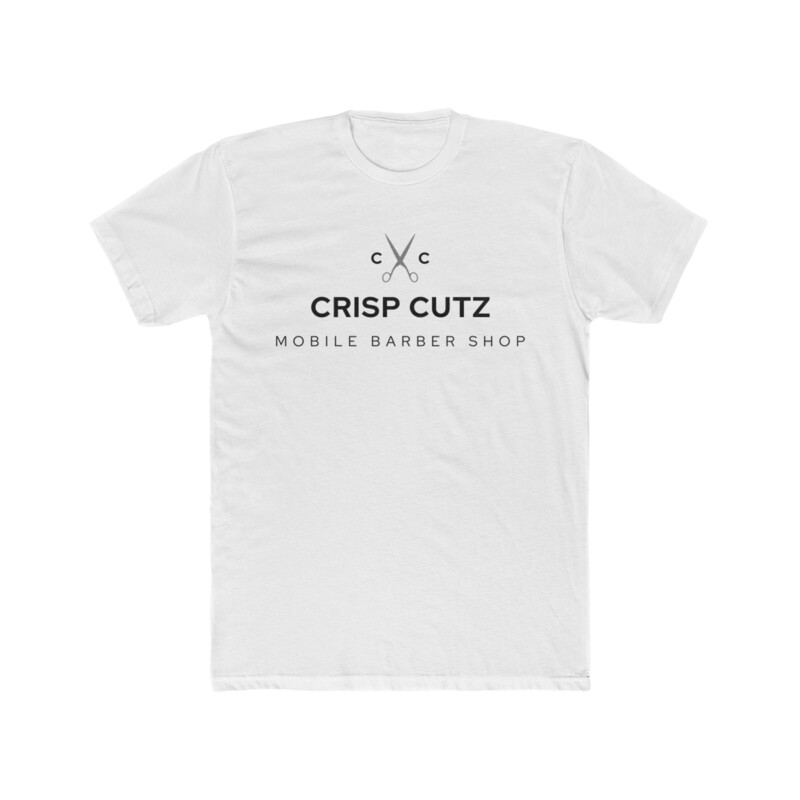 Crisp Cutz Mobile Barbershop Logo Men&#39;s Cotton Crew Tee