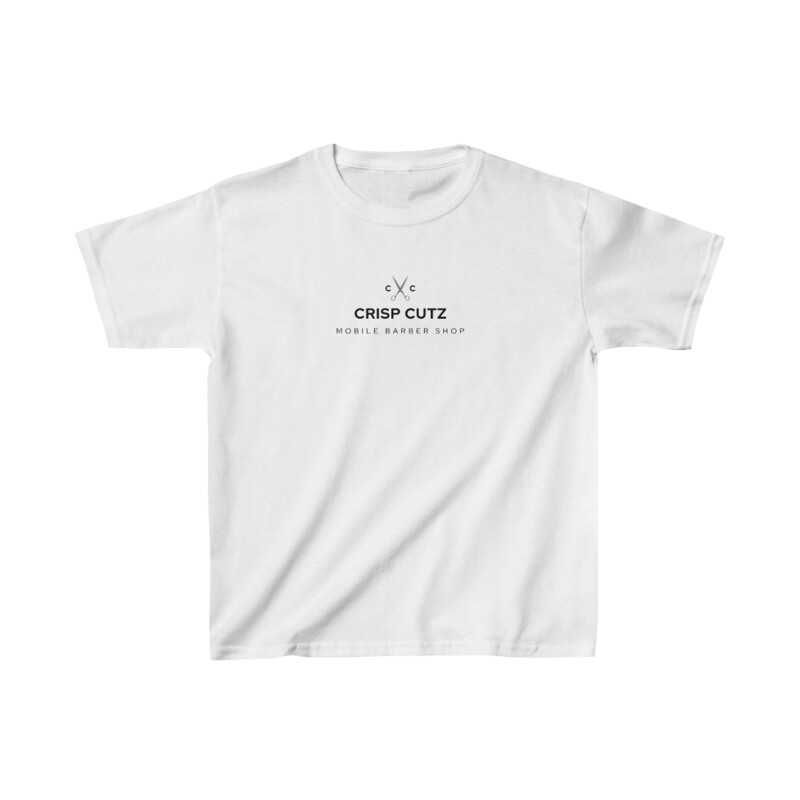 Crisp Cutz Mobile Barbershop Logo Kids Cotton Tee