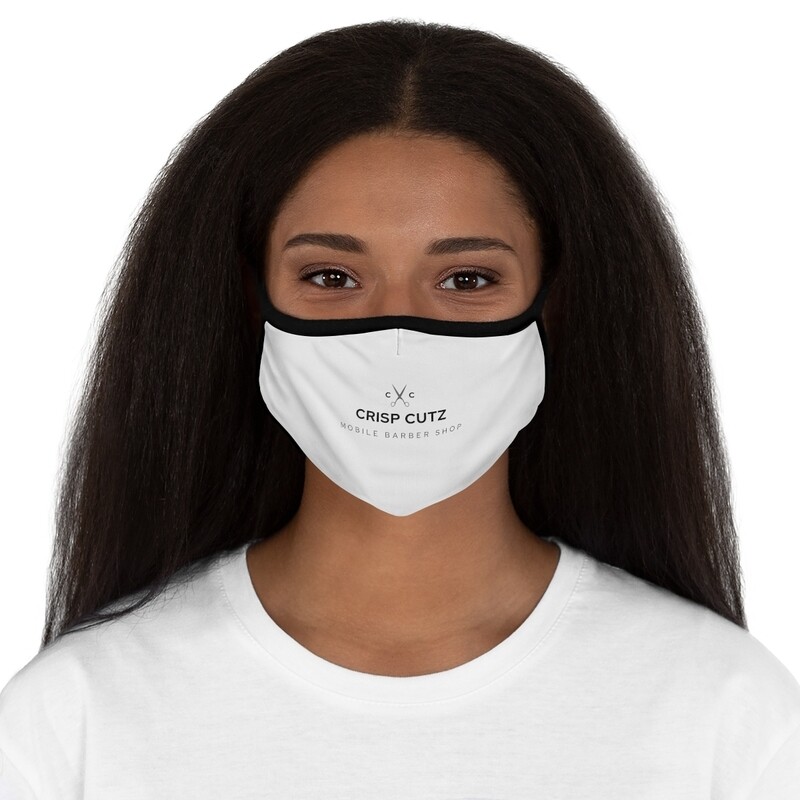 Crisp Cutz Mobile Barbershop Logo Fitted Polyester Face Mask