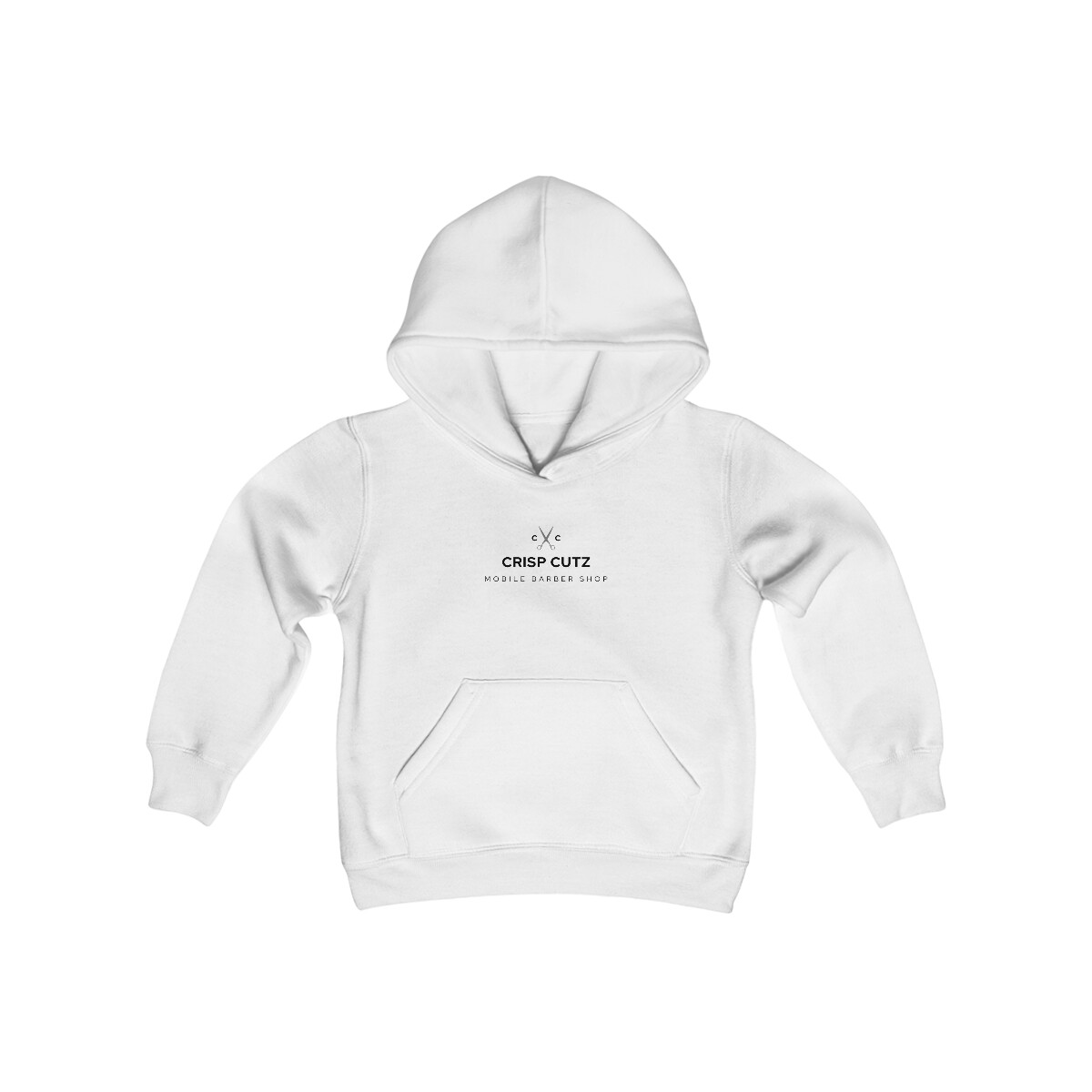 Crisp Cutz Mobile Barbershop Logo Kid&#39;s Heavy Blended Hooded Sweatshirt