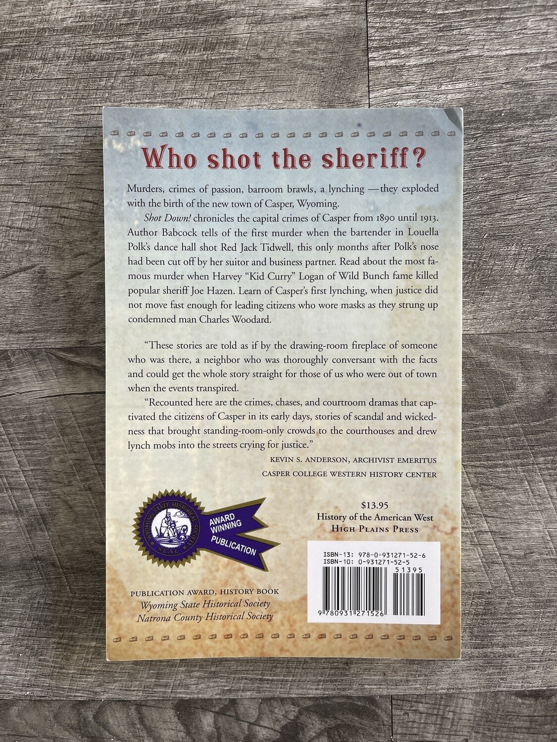 Babcock, Charlotte-Shot Down: Capital Crimes of Casper