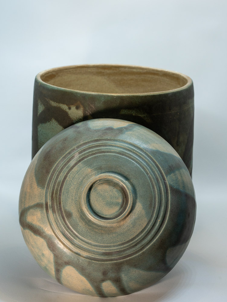 Grüne Urne mit Gesicht, XL