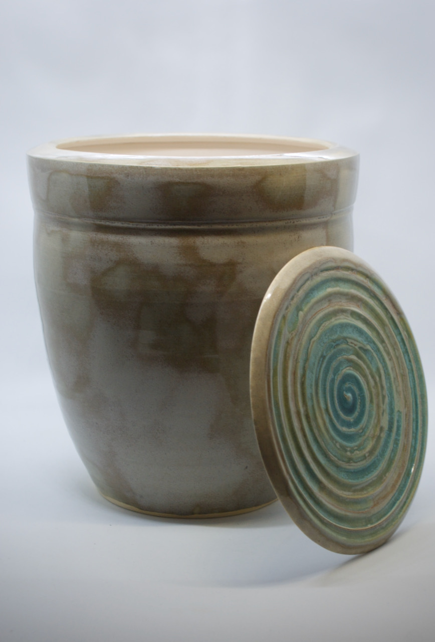 Grau-braun glänzende Urne, XXL