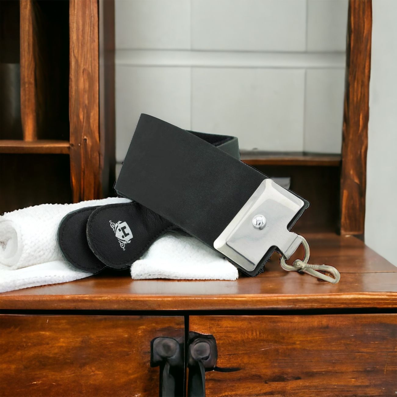 HARYALI LONDON LEATHER BARBER STROP (BLACK)