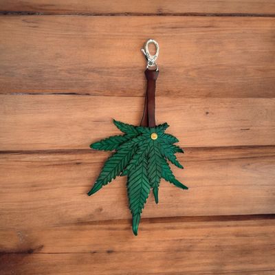CANNABIS LEAF PURSE CHARM