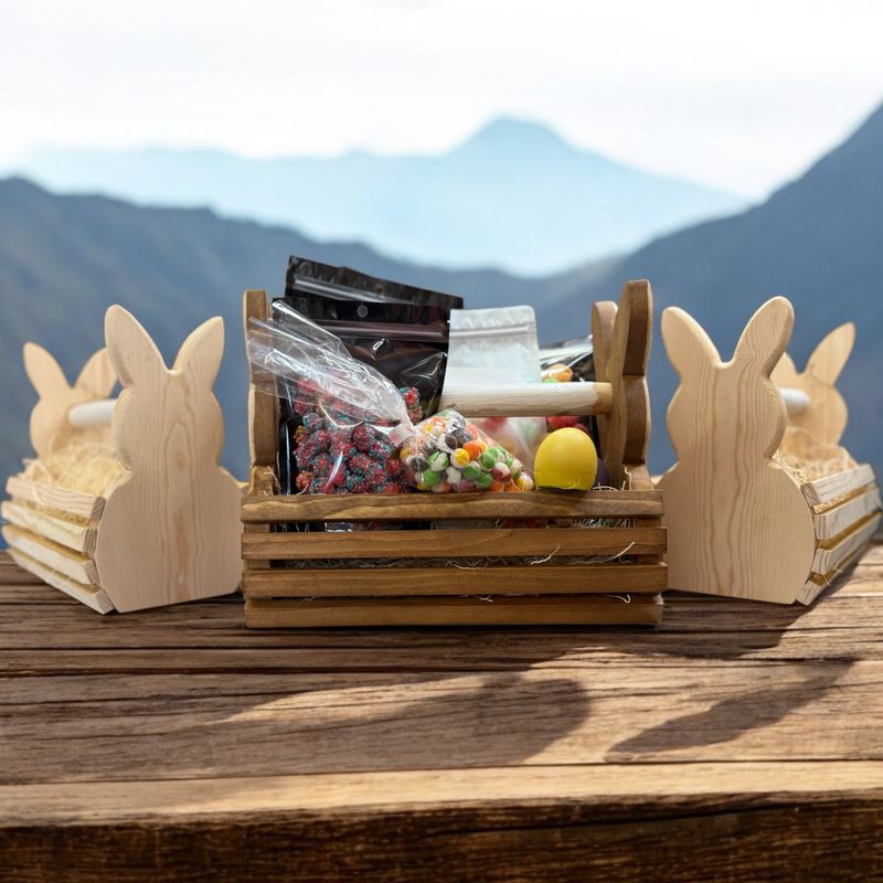 WOOD BUNNY BASKET