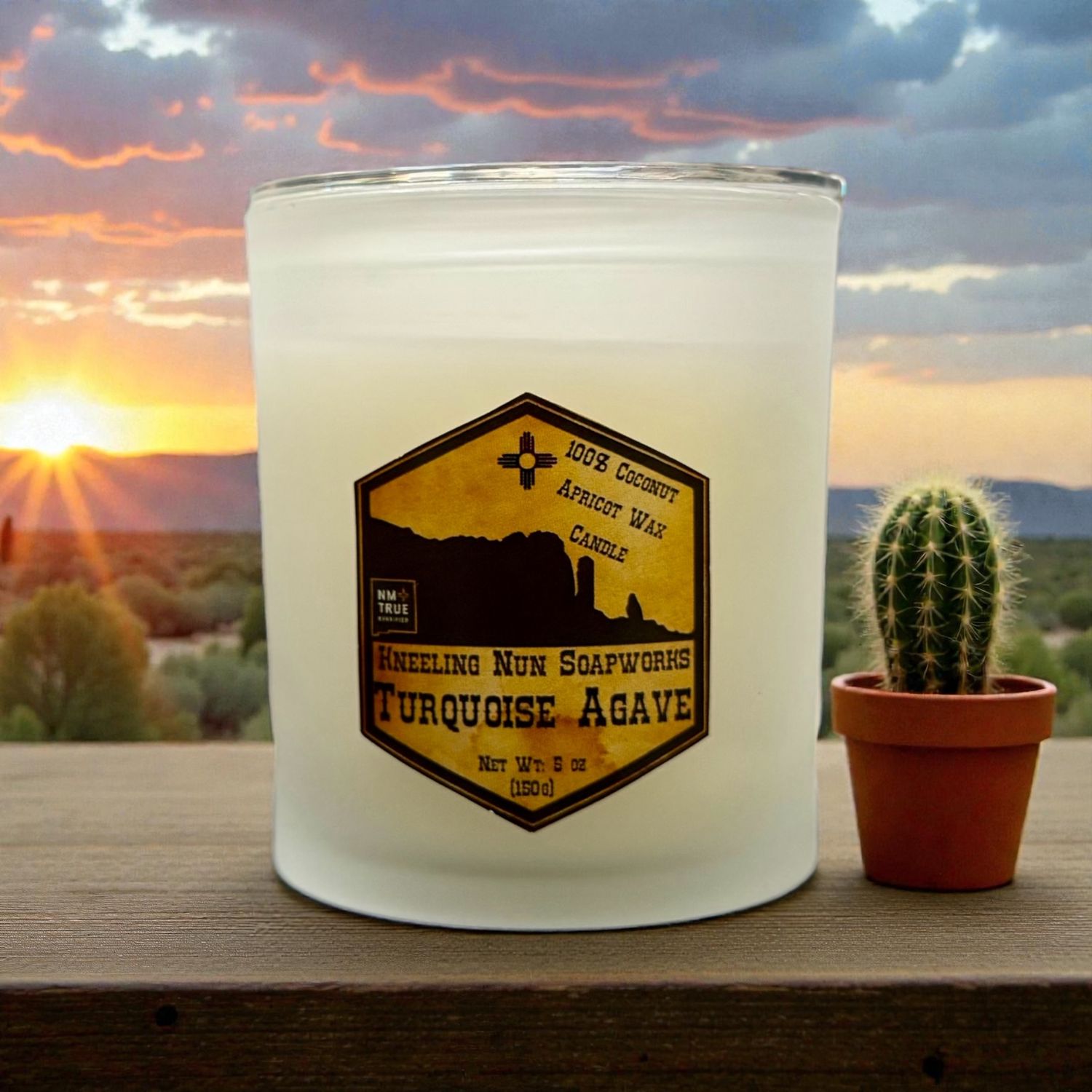 Turquoise Agave Candle