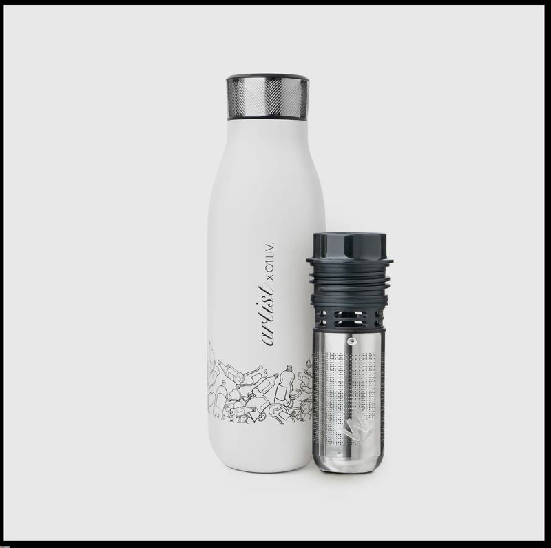 W. Bottle Stainless Steel Water Bottle Tea Infuser (17 Oz)