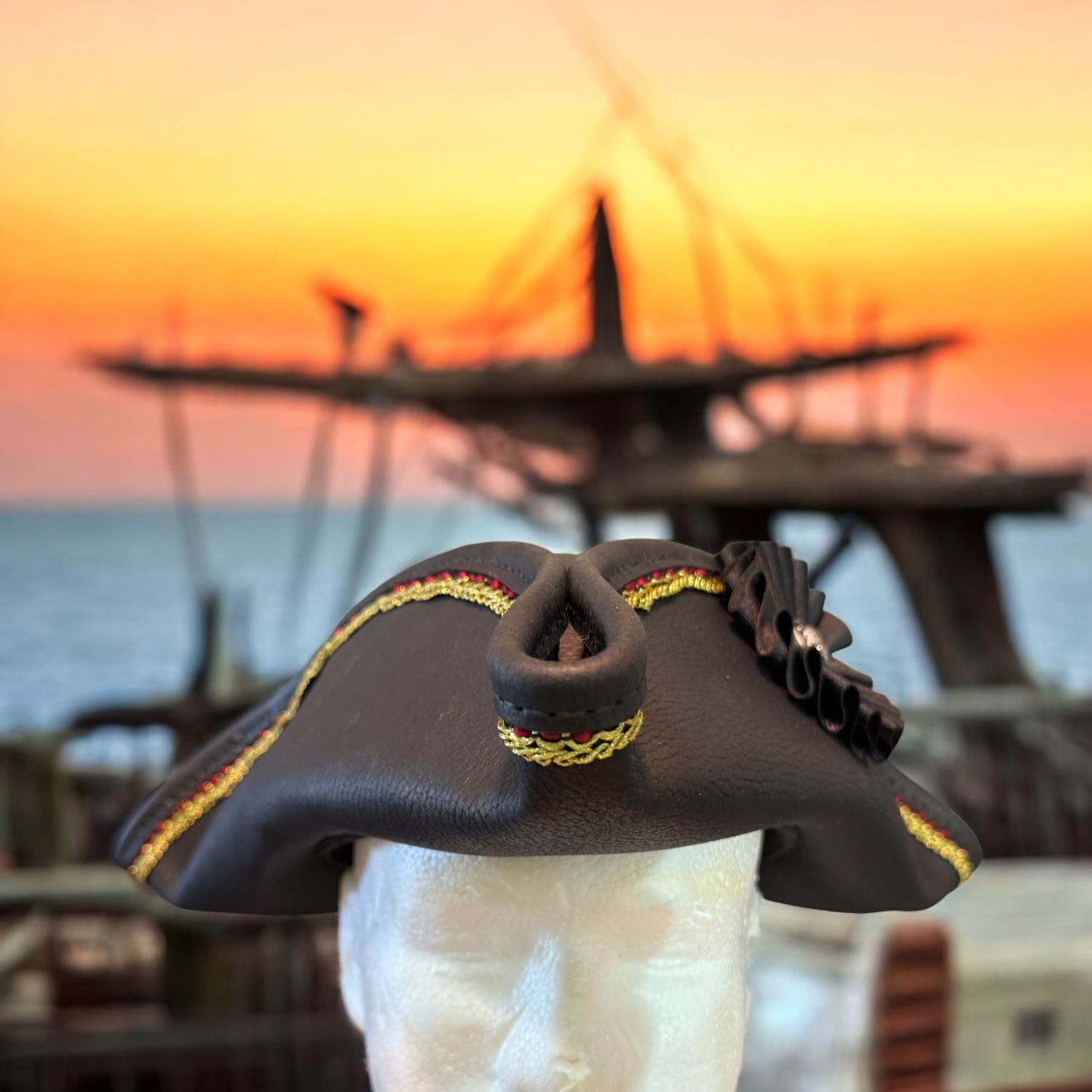 Leather Tricorn Hat