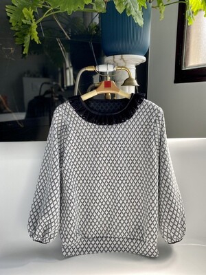 Sweatshirt HARLEY en maille noir et blanc