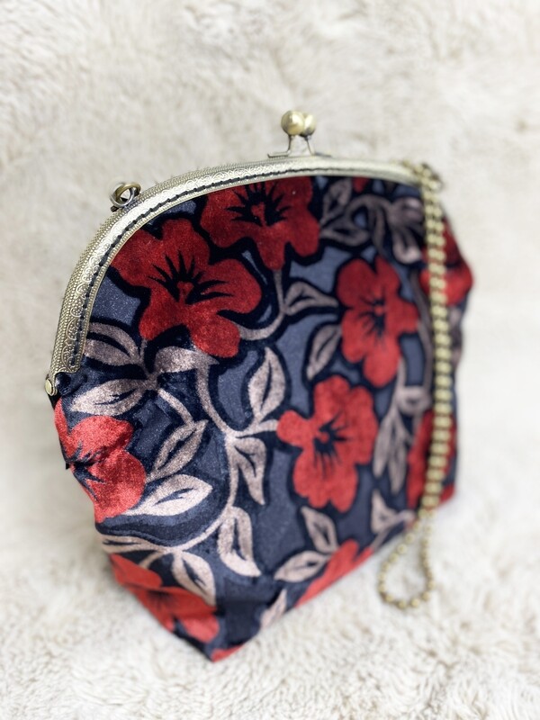 Sac Lady AMBER en velours dévoré style rétro