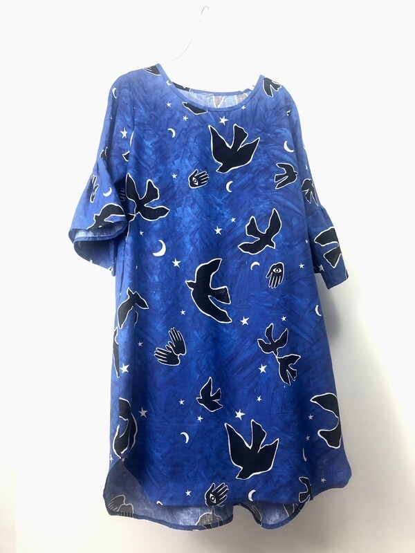 Robe  flou YEU en lin imprime