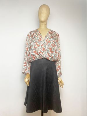 Jupe midi en jacquard BLACK IRIS