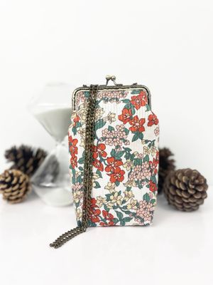 Phone case FLEURS retro style in silk
