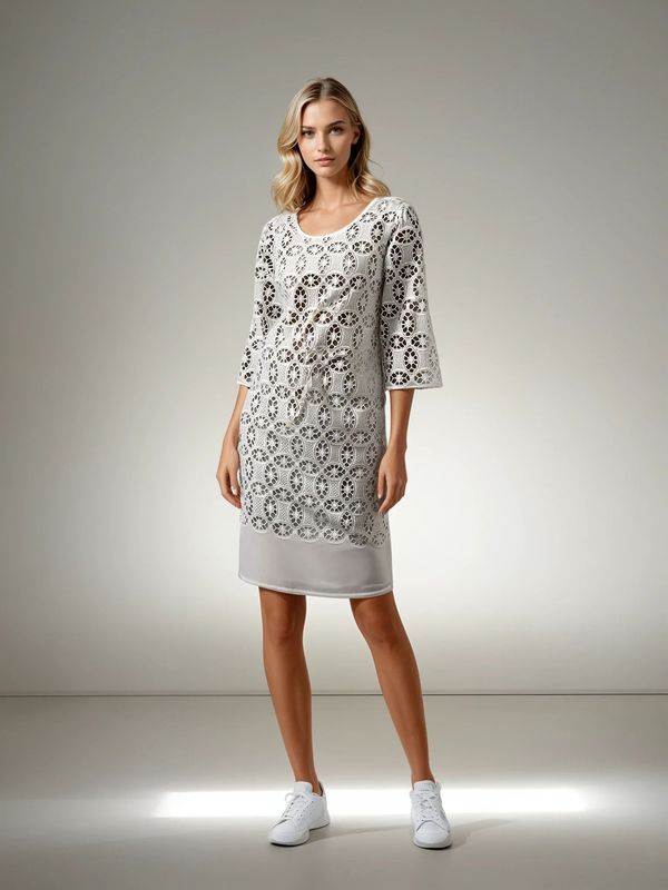JESSICA dress in embroidered and openwork cotton