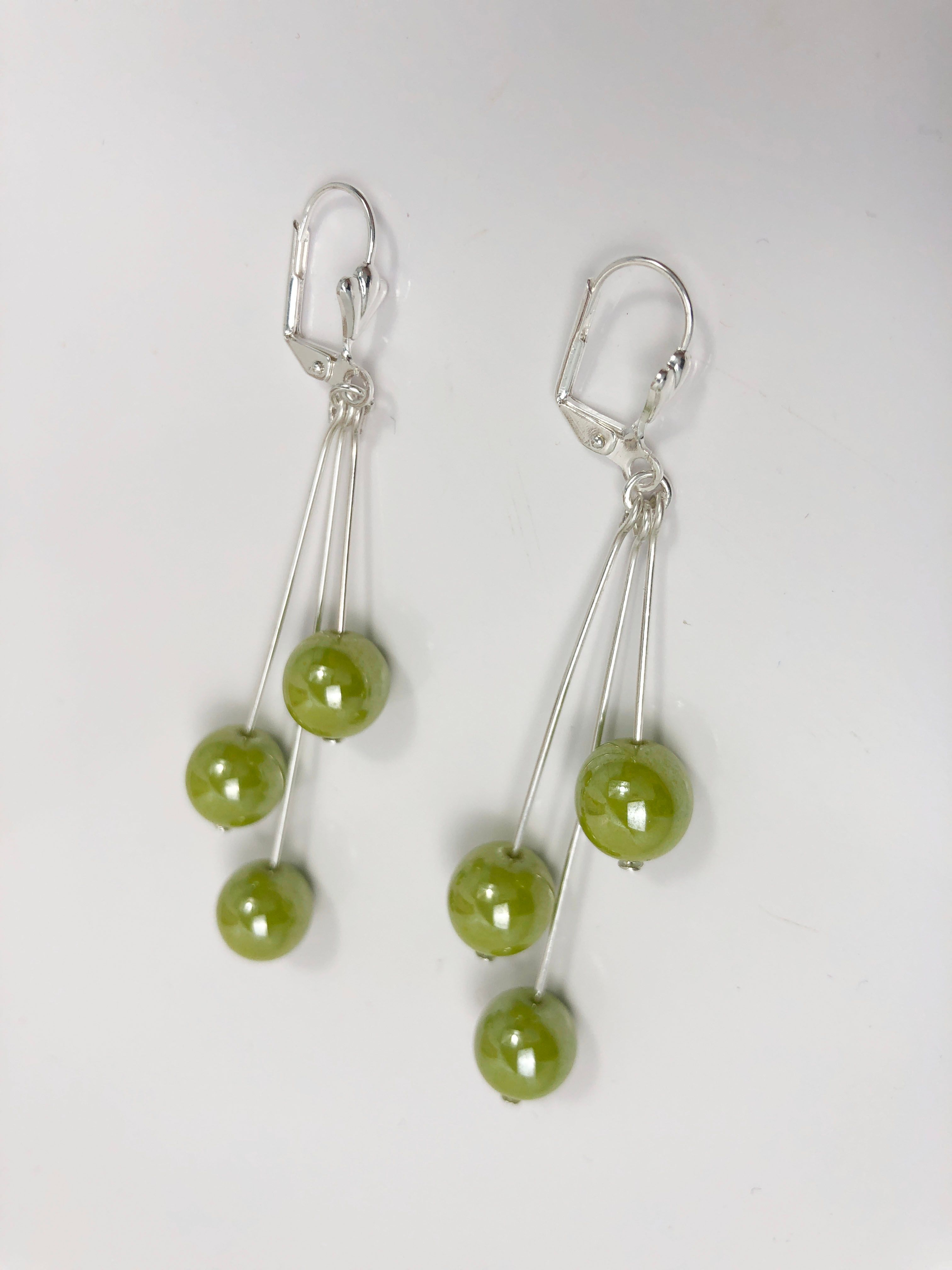 Boucle d'oreille AUGUSTINE verte