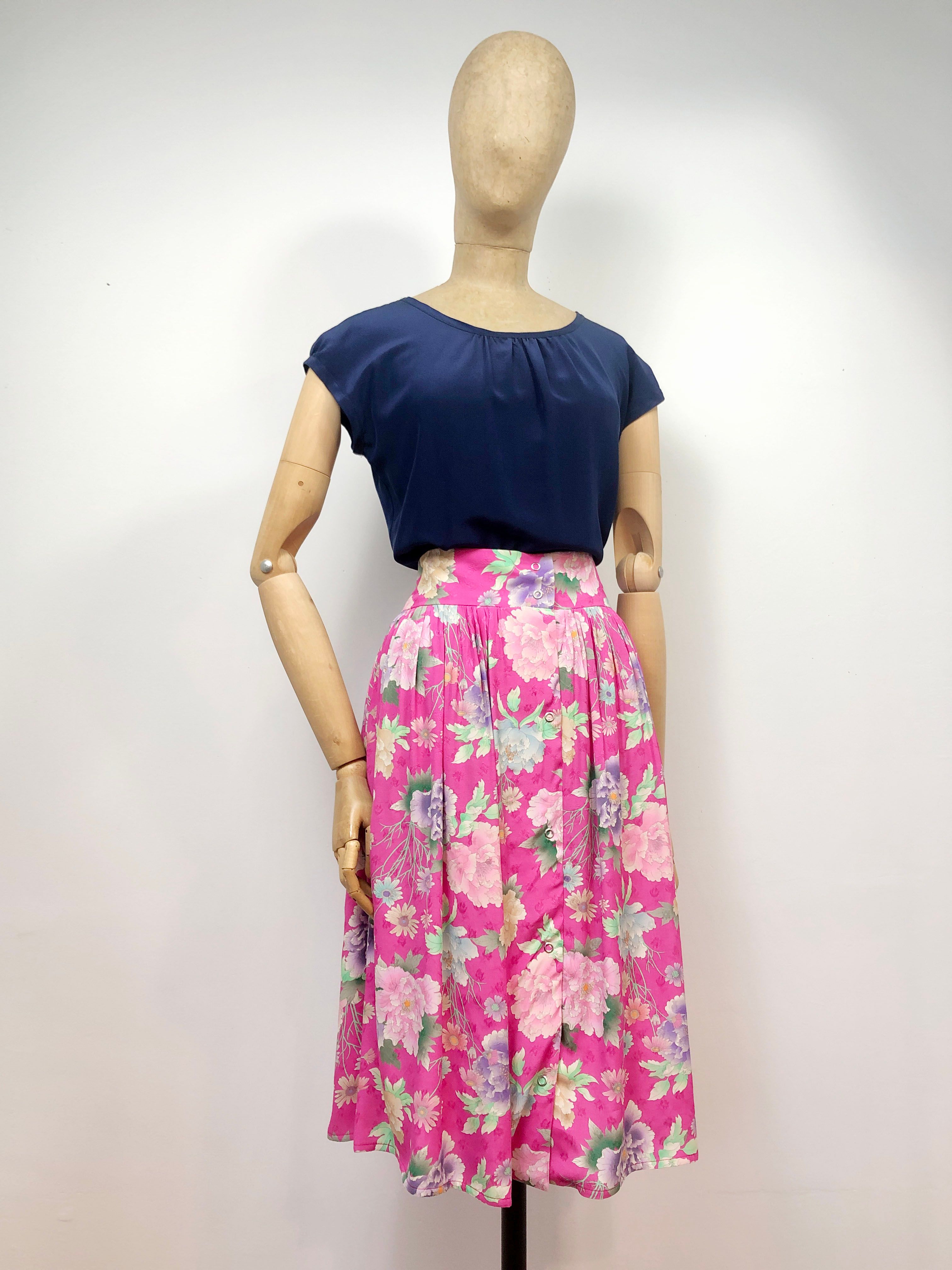 PIVOINE - Jupe midi fluide à imprimé floral