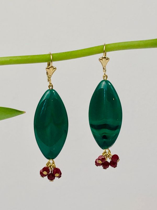 Boucle d'oreille CELESTE vertes