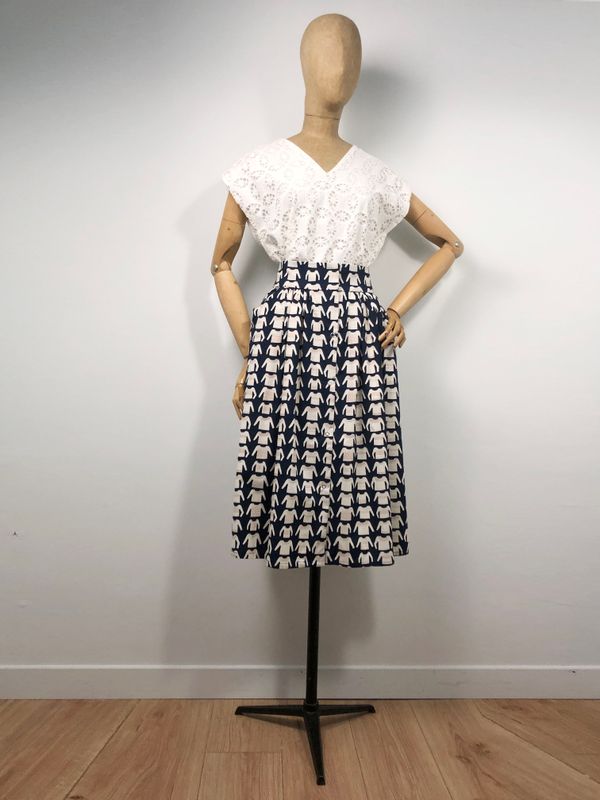 CARLA Jupe midi en coton japonais imprimé CARLA Jupe midi en coton japonais imprimé