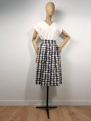 CARLA Jupe midi en coton japonais imprimé CARLA Jupe midi en coton japonais imprimé