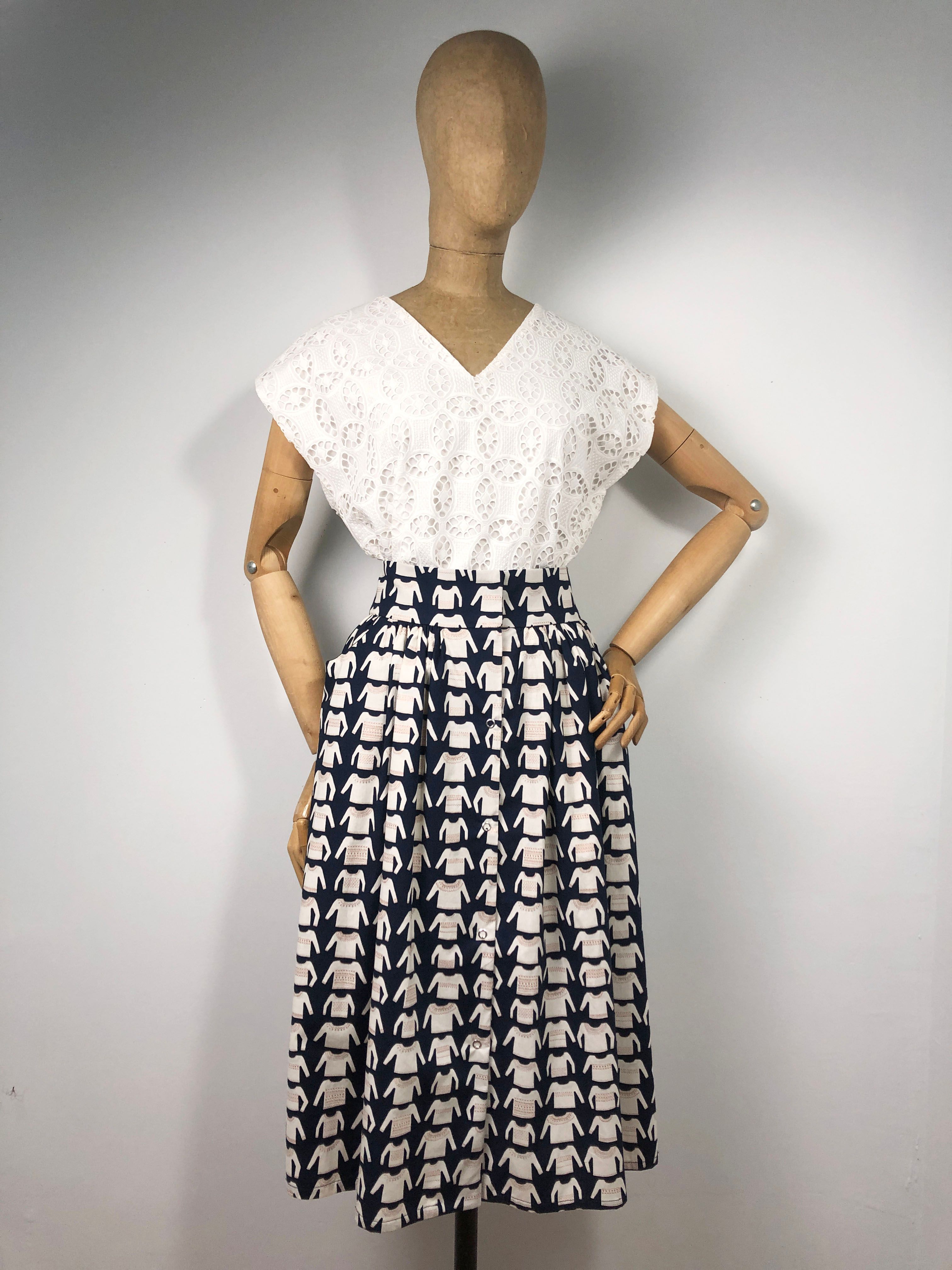 CARLA Jupe midi en coton japonais imprimé