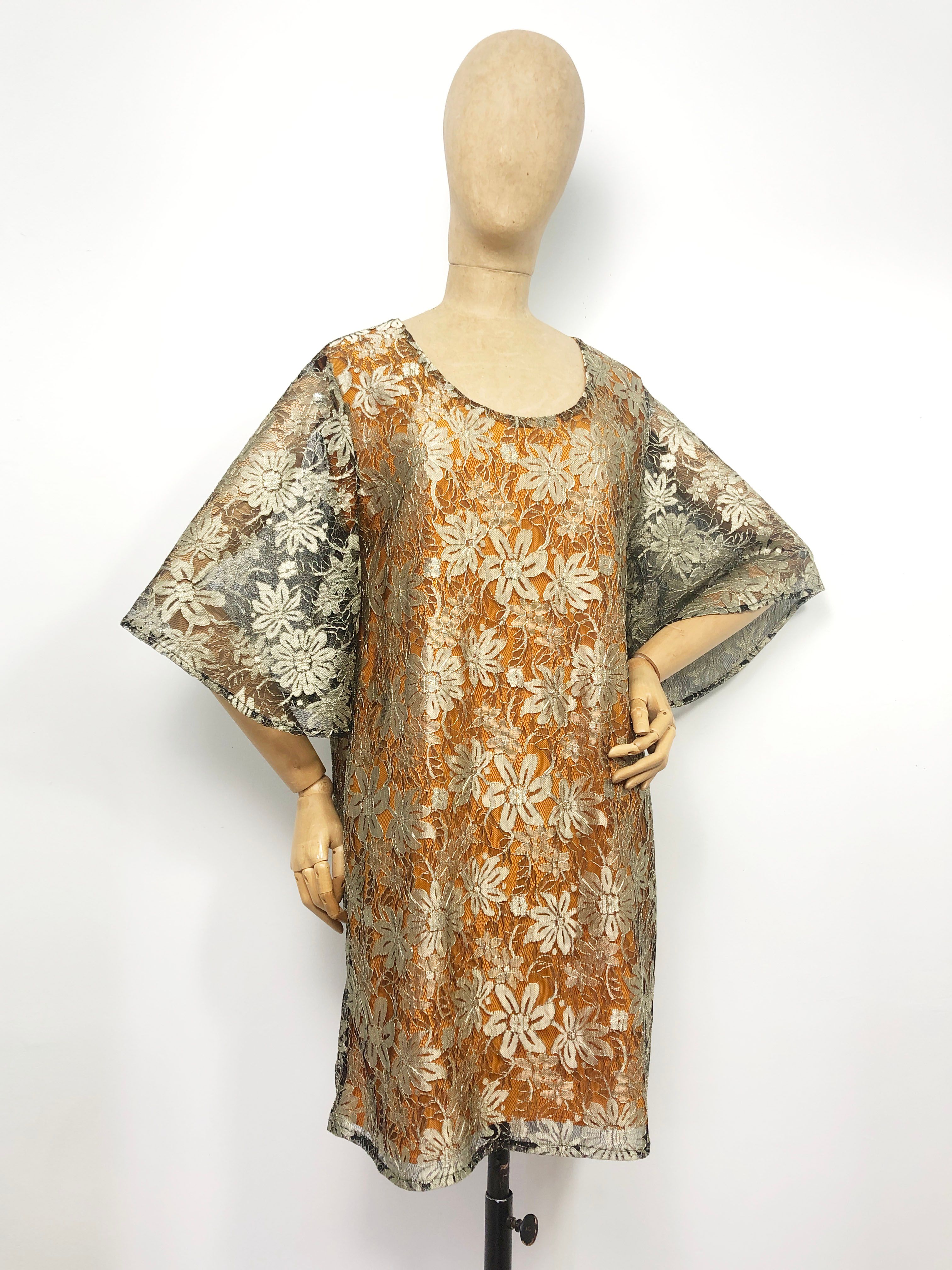 Robe GABRIELLE en dentelle florale métallisée