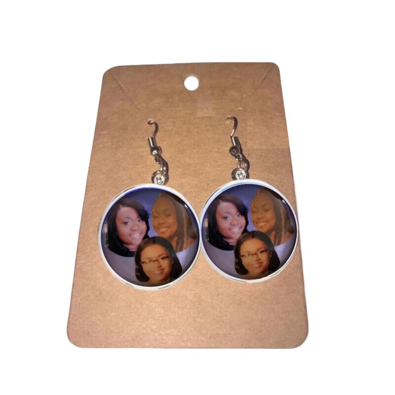 Stainless Steel Photo Earrings