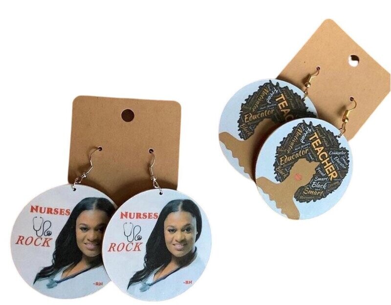 Wooden Photo Earrings