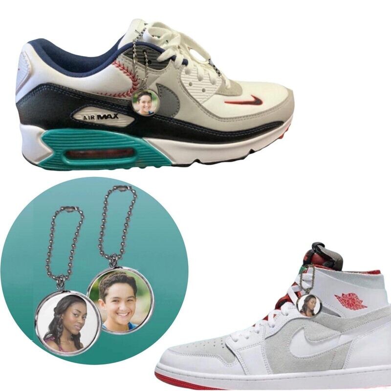 Silver Stainless Steel Sneaker Photo Charm