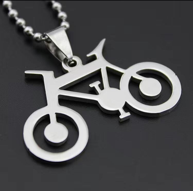 Stainless Steel Bike Charm Necklace