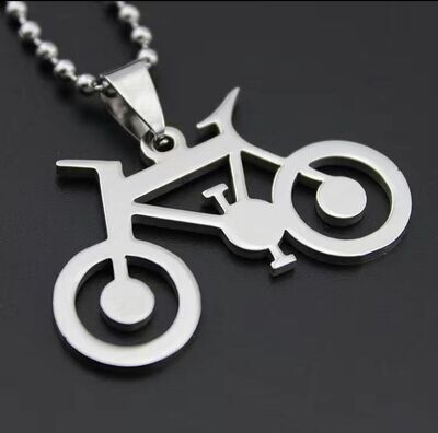 Stainless Steel Bike Charm Necklace
