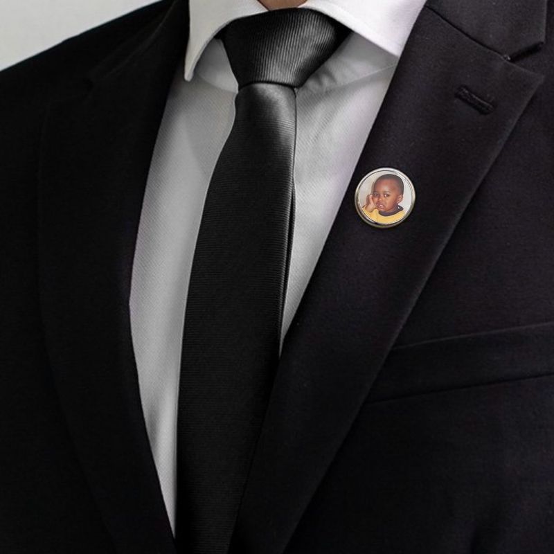 Stainless Steel Single Photo Lapel Pin