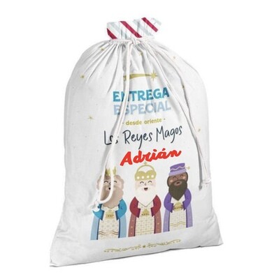 Saco de regalos de reyes personalizado