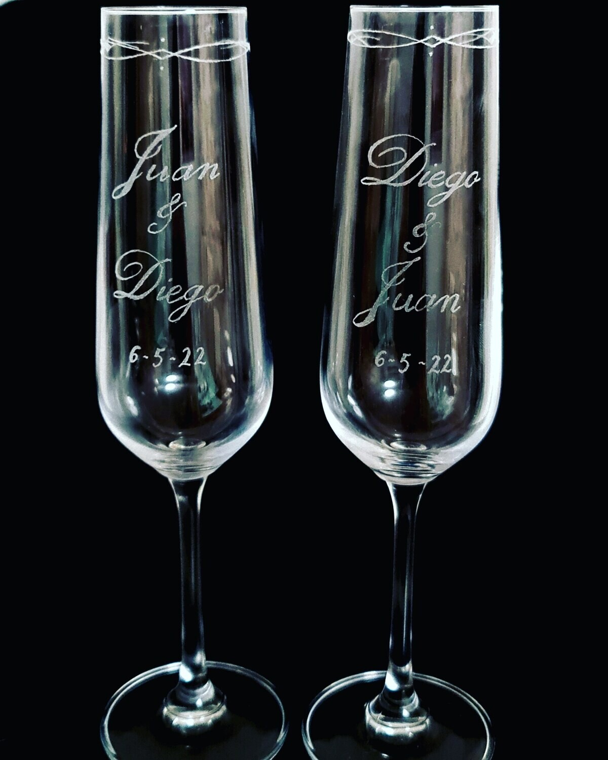 Copas de cava talladas