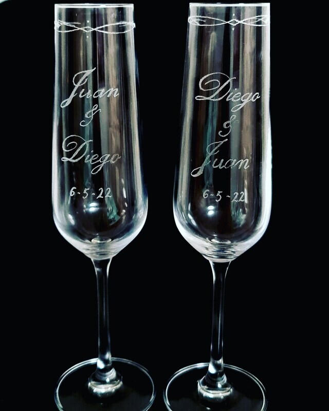Copas de cava talladas