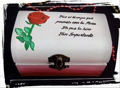 Joyero madera pintada con frase "El Principito" Grande