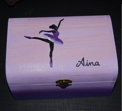 Joyero personalizado madera pintada Bailarina Mediano