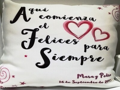 Regalo de boda cojín personalizado