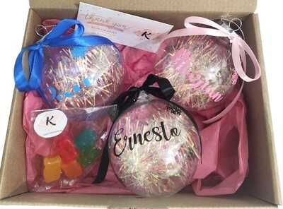 Pack Familiar 3 bolas de navidad personalizadas